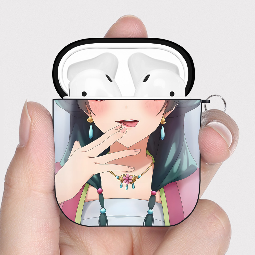 （画像用） 薬屋のひとりごと The Apothecary Diaries AirPods 第2世代保護ケース ハードシェル ブラック 耐衝撃・防指紋・カラビナ付き