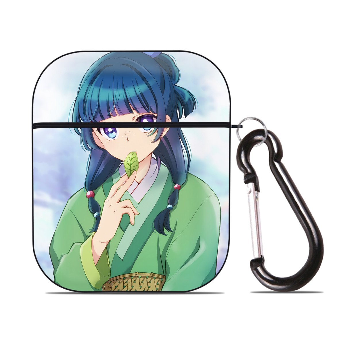 （画像用） 薬屋のひとりごと The Apothecary Diaries AirPods 第2世代保護ケース ハードシェル ブラック 耐衝撃・防指紋・カラビナ付き