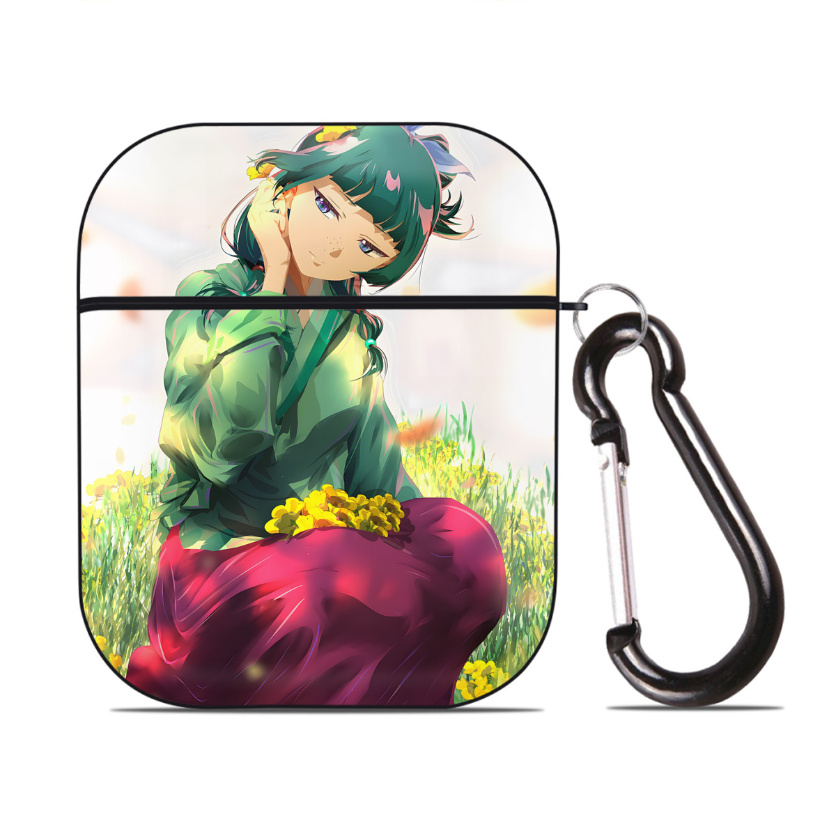 （画像用） 薬屋のひとりごと The Apothecary Diaries AirPods 第2世代保護ケース ハードシェル ブラック 耐衝撃・防指紋・カラビナ付き