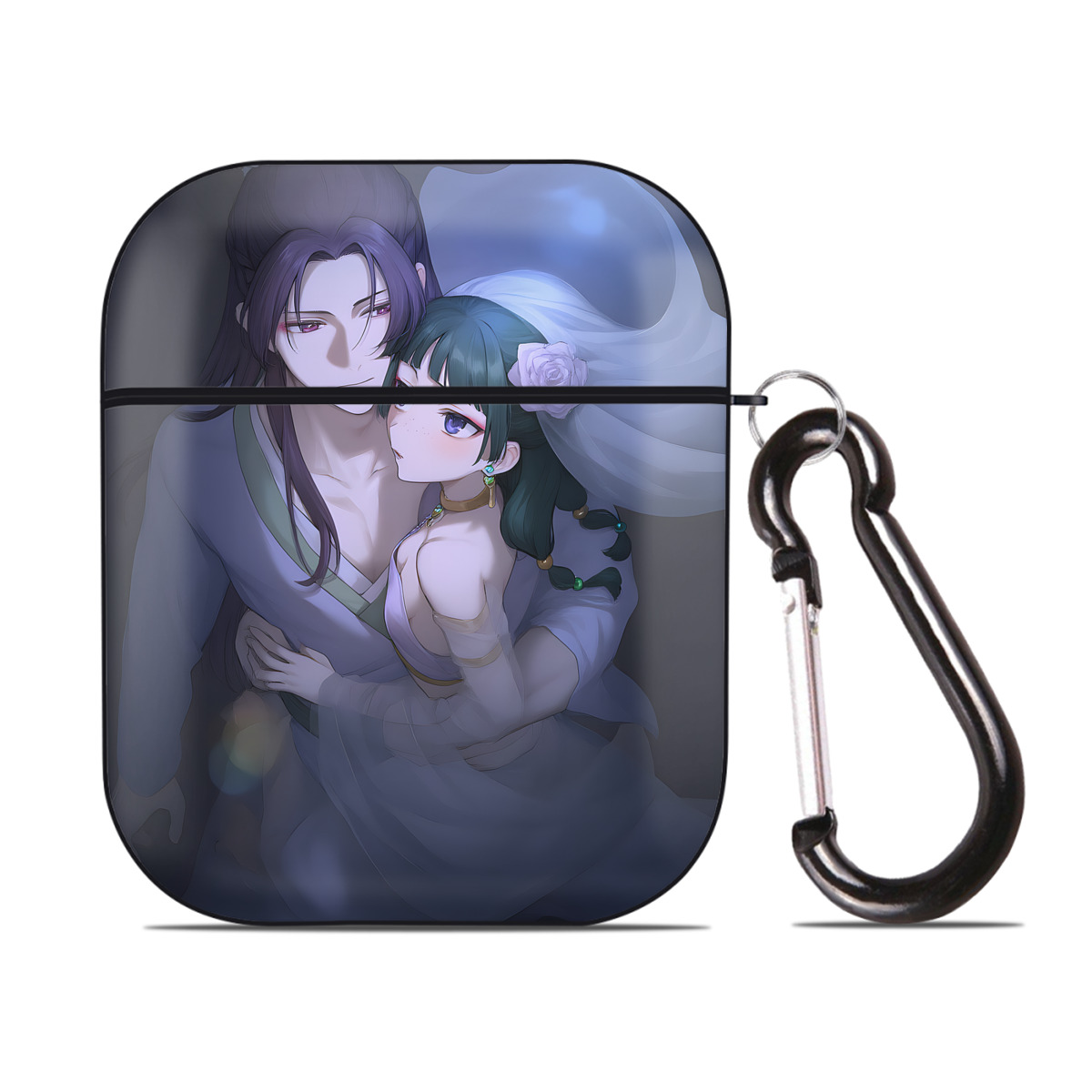 （画像用） 薬屋のひとりごと The Apothecary Diaries AirPods 第2世代保護ケース ハードシェル ブラック 耐衝撃・防指紋・カラビナ付き