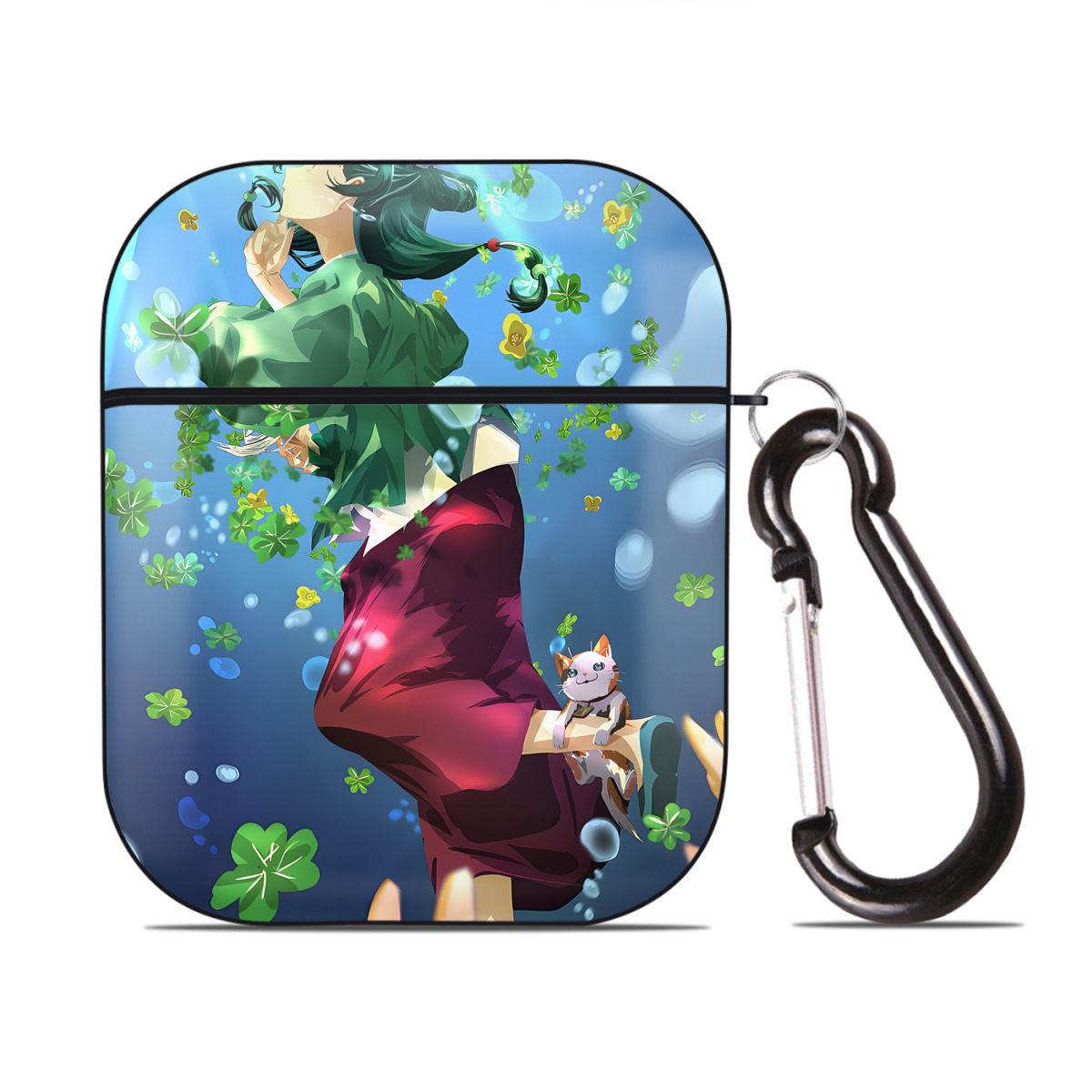 （画像用） 薬屋のひとりごと The Apothecary Diaries AirPods 第2世代保護ケース ハードシェル ブラック 耐衝撃・防指紋・カラビナ付き