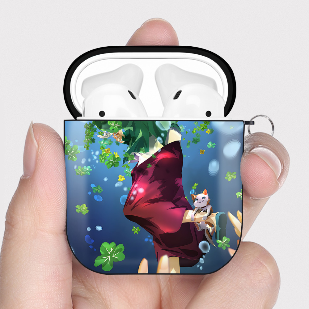 （画像用） 薬屋のひとりごと The Apothecary Diaries AirPods 第2世代保護ケース ハードシェル ブラック 耐衝撃・防指紋・カラビナ付き