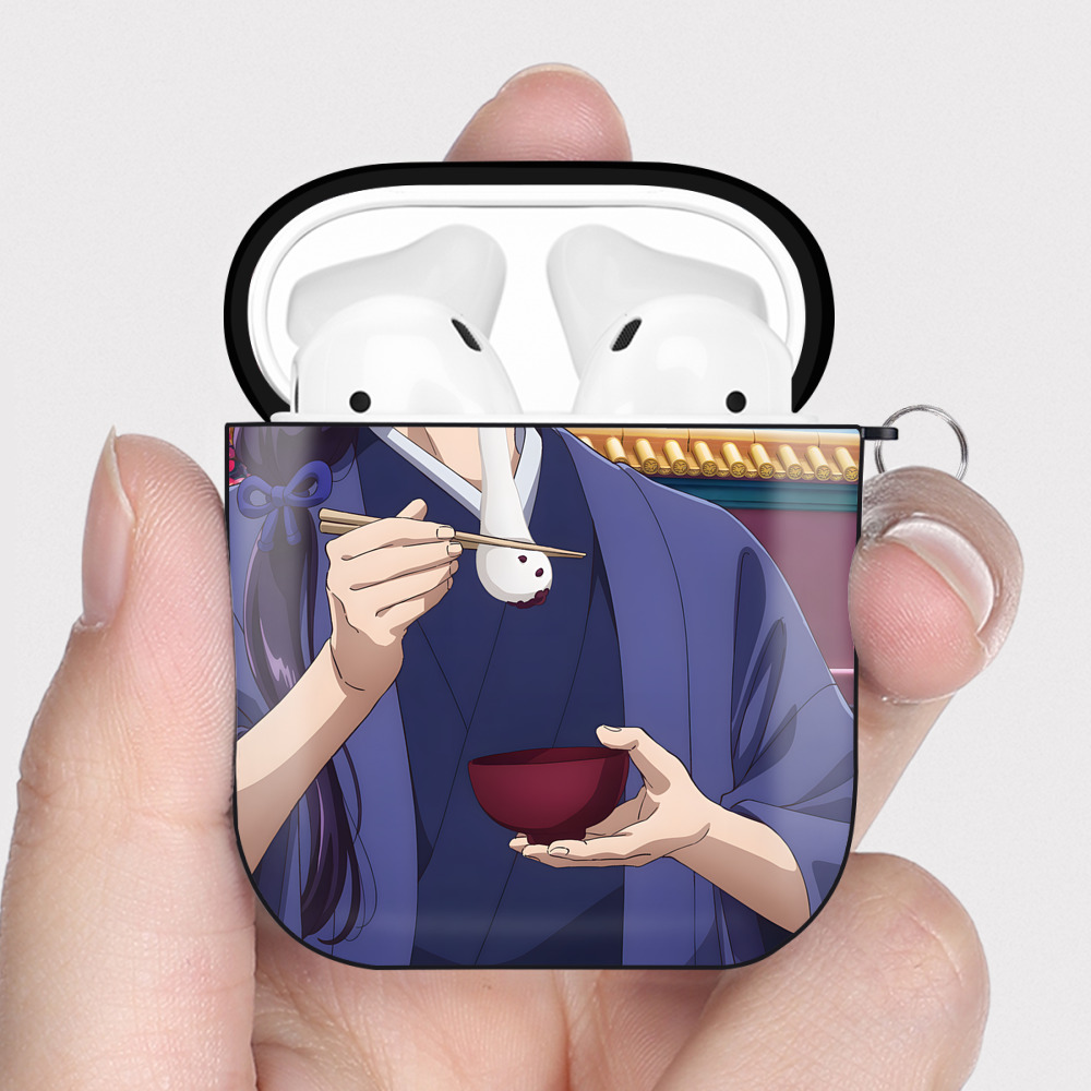 （画像用） 薬屋のひとりごと The Apothecary Diaries AirPods 第2世代保護ケース ハードシェル ブラック 耐衝撃・防指紋・カラビナ付き