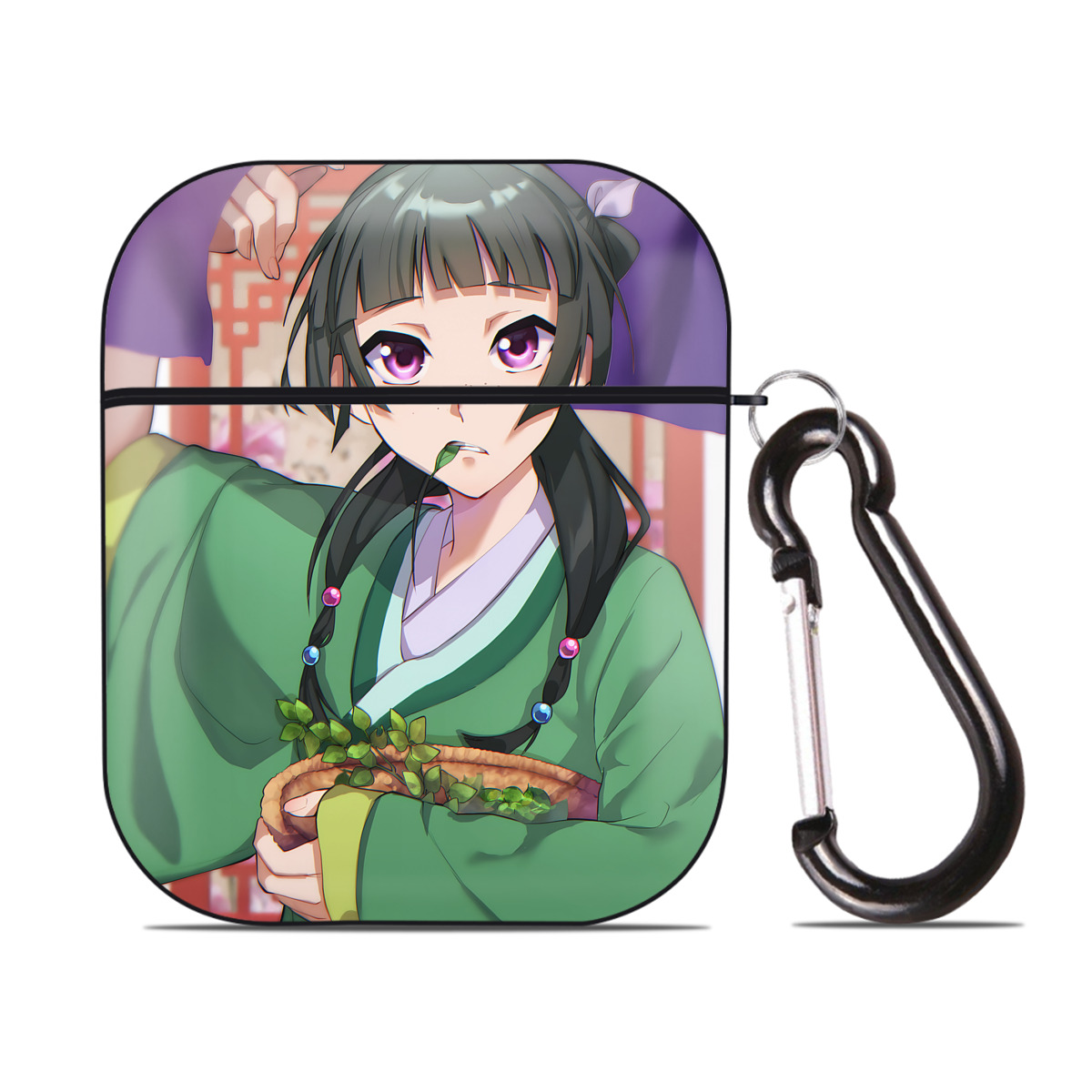 （画像用） 薬屋のひとりごと The Apothecary Diaries AirPods 第2世代保護ケース ハードシェル ブラック 耐衝撃・防指紋・カラビナ付き
