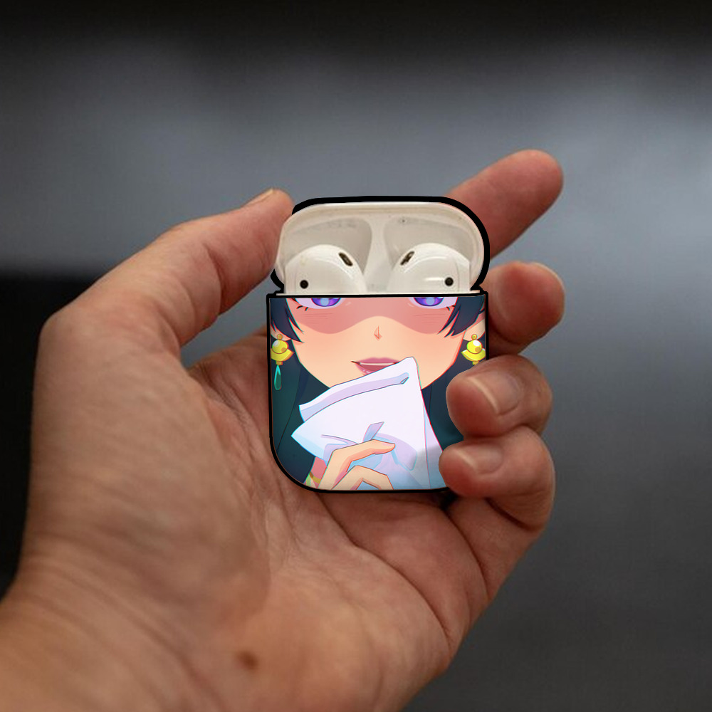 薬屋のひとりごと The Apothecary Diaries AirPods 第2世代保護ケース ハードシェル ブラック 耐衝撃・防指紋・カラビナ付き