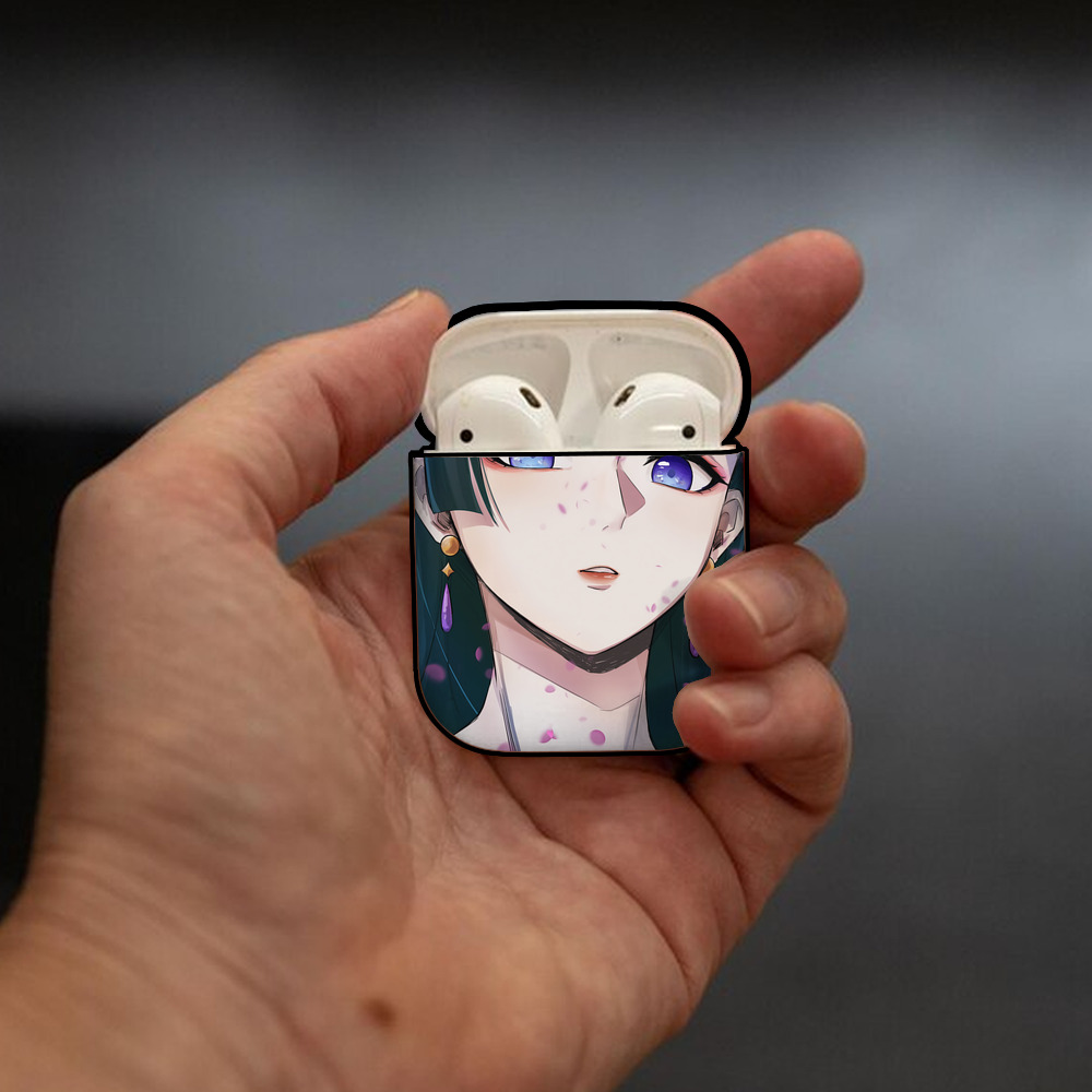 薬屋のひとりごと The Apothecary Diaries AirPods 第2世代保護ケース ハードシェル ブラック 耐衝撃・防指紋・カラビナ付き