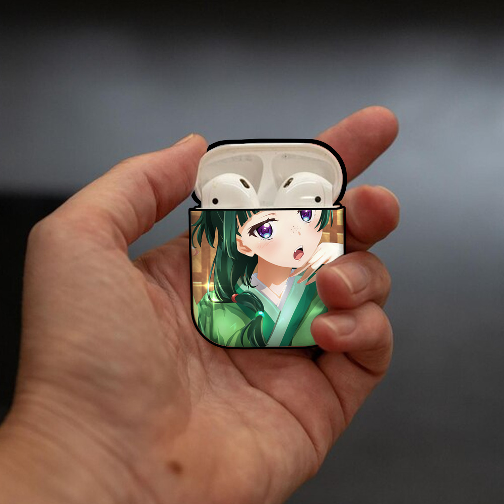 薬屋のひとりごと The Apothecary Diaries AirPods 第2世代保護ケース ハードシェル ブラック 耐衝撃・防指紋・カラビナ付き