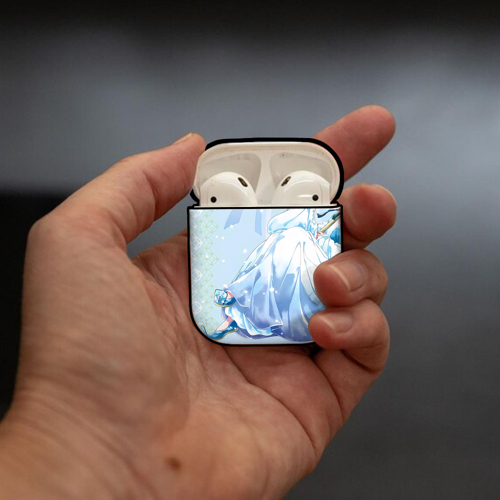 薬屋のひとりごと The Apothecary Diaries AirPods 第2世代保護ケース ハードシェル ブラック 耐衝撃・防指紋・カラビナ付き
