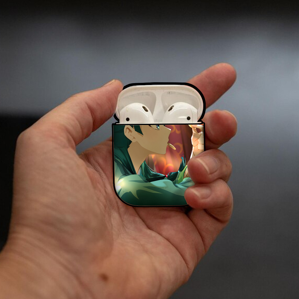 薬屋のひとりごと The Apothecary Diaries AirPods 第2世代保護ケース ハードシェル ブラック 耐衝撃・防指紋・カラビナ付き