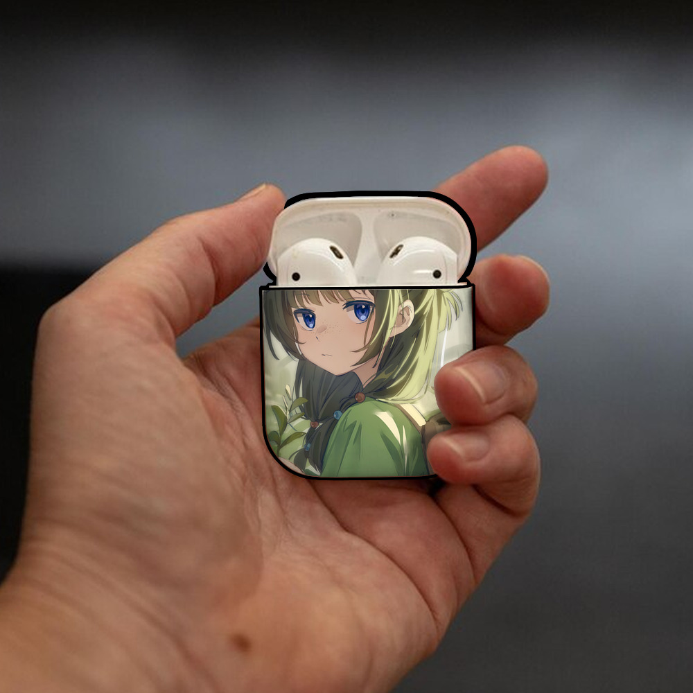 薬屋のひとりごと The Apothecary Diaries AirPods 第2世代保護ケース ハードシェル ブラック 耐衝撃・防指紋・カラビナ付き