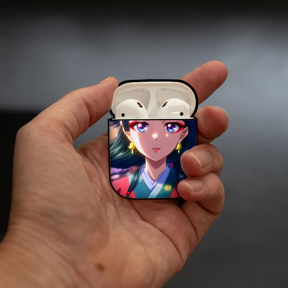 薬屋のひとりごと The Apothecary Diaries AirPods 第2世代保護ケース ハードシェル ブラック 耐衝撃・防指紋・カラビナ付き