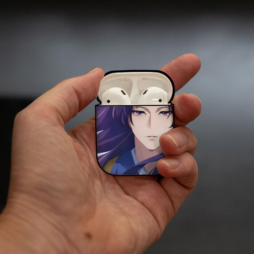 薬屋のひとりごと The Apothecary Diaries AirPods 第2世代保護ケース ハードシェル ブラック 耐衝撃・防指紋・カラビナ付き