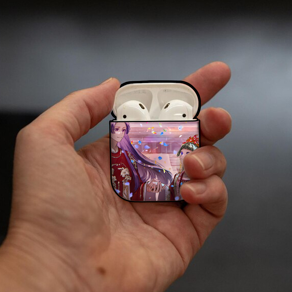 薬屋のひとりごと The Apothecary Diaries AirPods 第2世代保護ケース ハードシェル ブラック 耐衝撃・防指紋・カラビナ付き