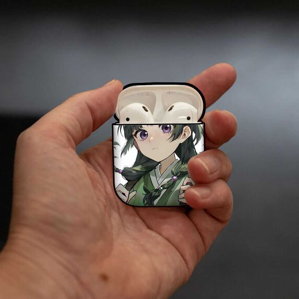 薬屋のひとりごと The Apothecary Diaries AirPods 第2世代保護ケース ハードシェル ブラック 耐衝撃・防指紋・カラビナ付き