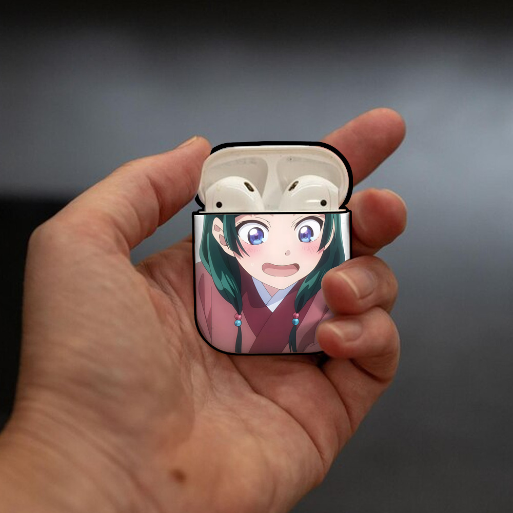 薬屋のひとりごと The Apothecary Diaries AirPods 第2世代保護ケース ハードシェル ブラック 耐衝撃・防指紋・カラビナ付き