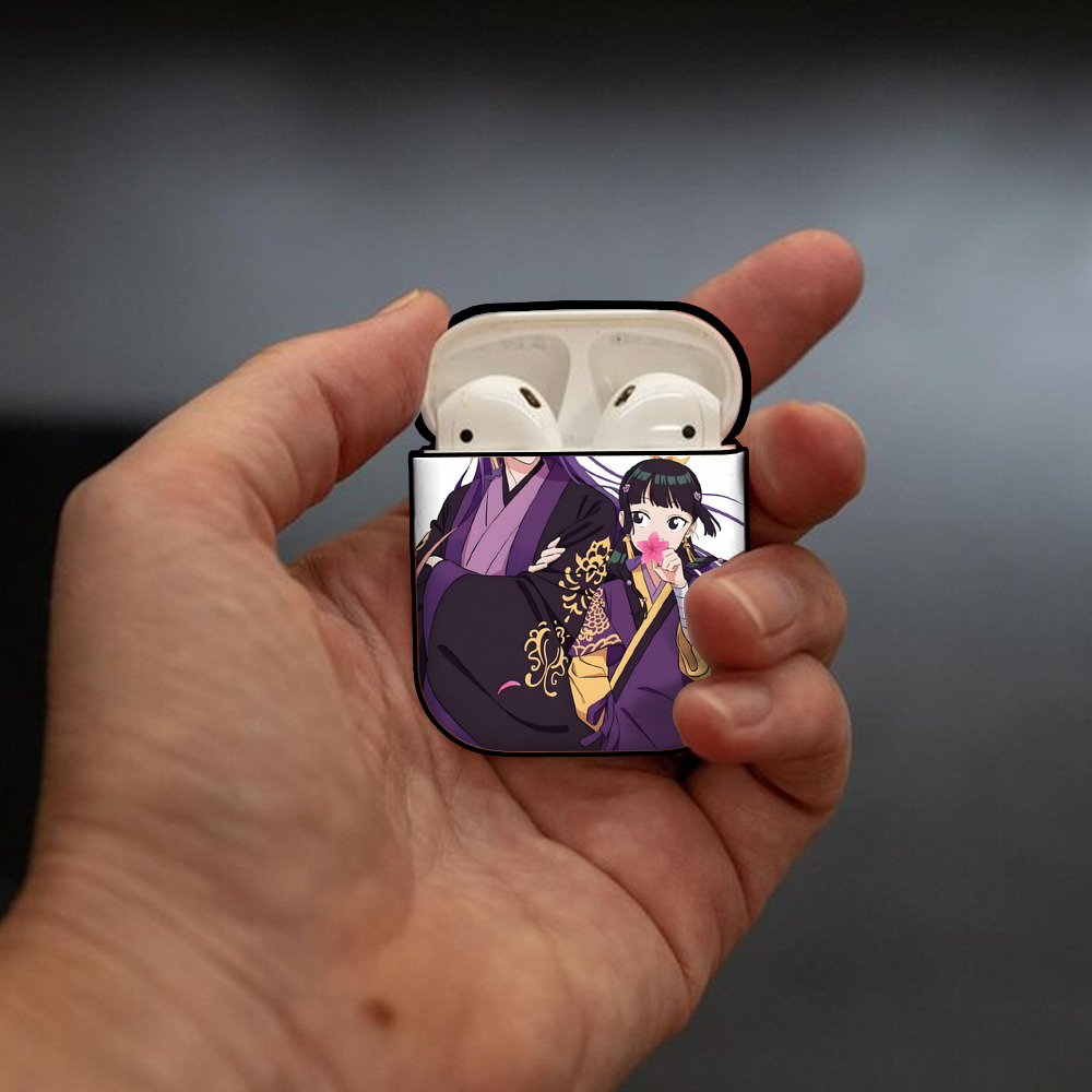薬屋のひとりごと The Apothecary Diaries AirPods 第2世代保護ケース ハードシェル ブラック 耐衝撃・防指紋・カラビナ付き