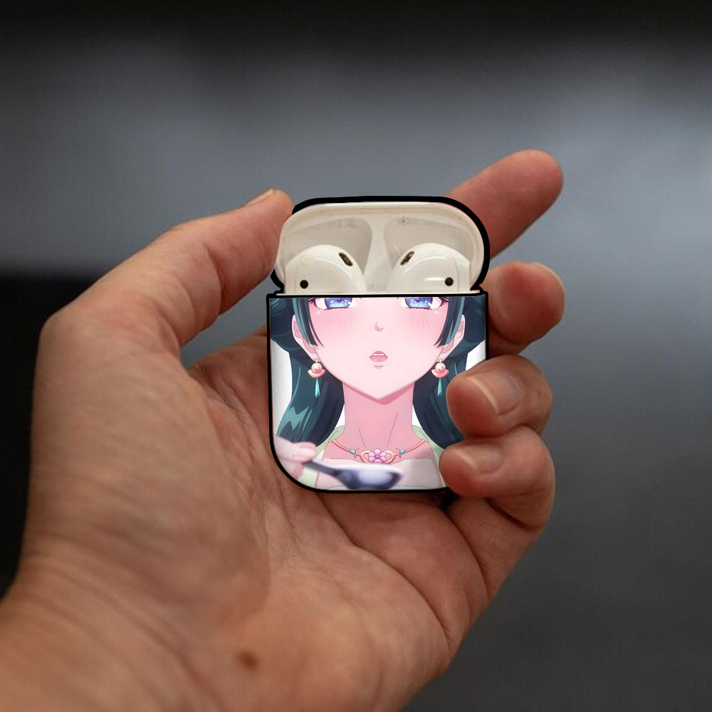 薬屋のひとりごと The Apothecary Diaries AirPods 第2世代保護ケース ハードシェル ブラック 耐衝撃・防指紋・カラビナ付き