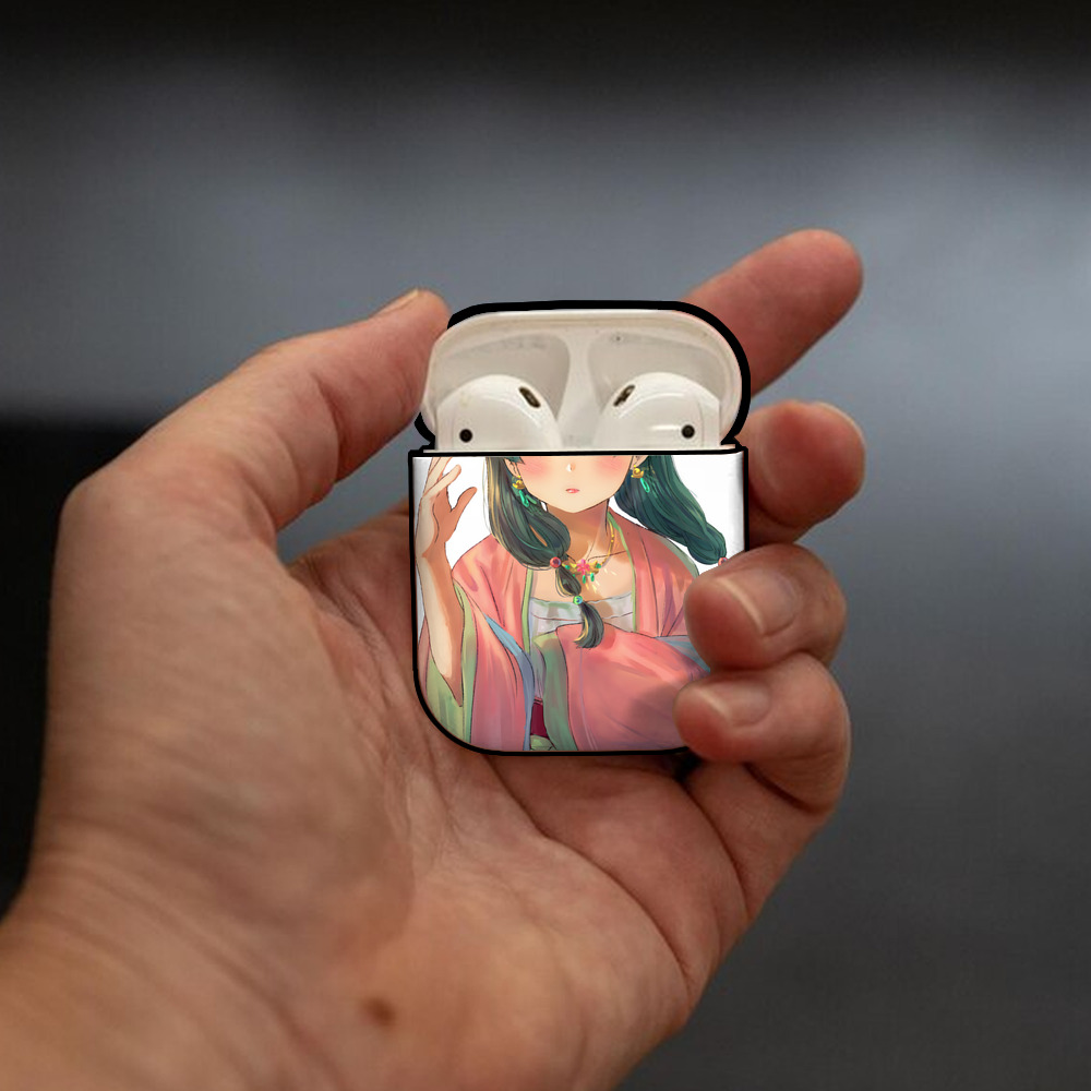 薬屋のひとりごと The Apothecary Diaries AirPods 第2世代保護ケース ハードシェル ブラック 耐衝撃・防指紋・カラビナ付き