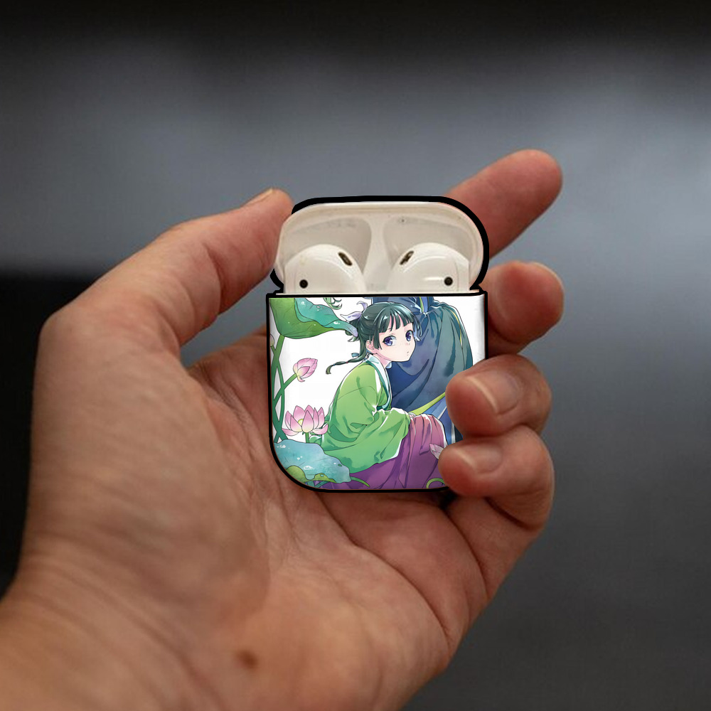 薬屋のひとりごと The Apothecary Diaries AirPods 第2世代保護ケース ハードシェル ブラック 耐衝撃・防指紋・カラビナ付き