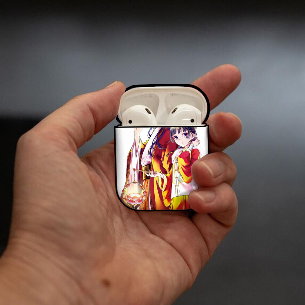 薬屋のひとりごと The Apothecary Diaries AirPods 第2世代保護ケース ハードシェル ブラック 耐衝撃・防指紋・カラビナ付き