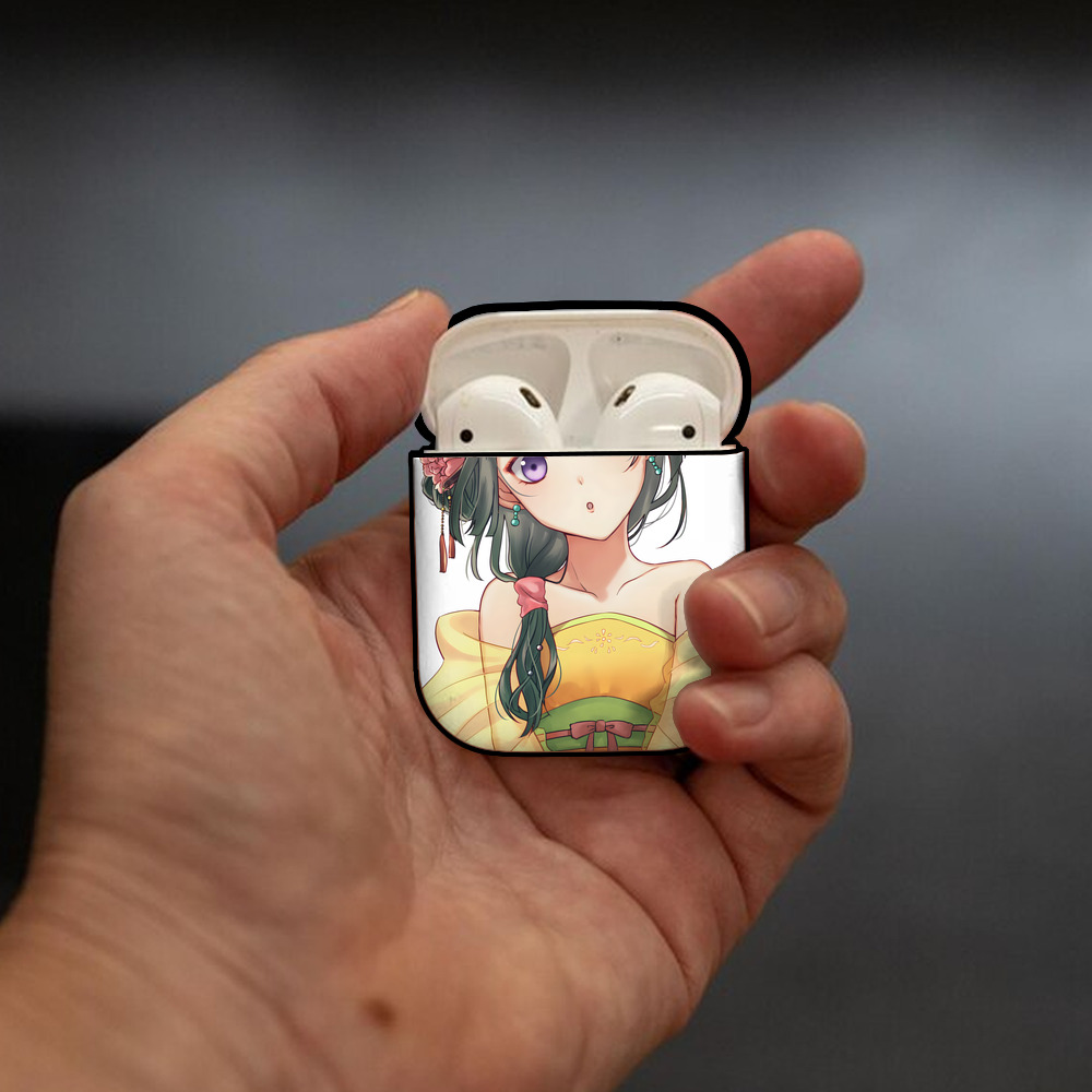 薬屋のひとりごと The Apothecary Diaries AirPods 第2世代保護ケース ハードシェル ブラック 耐衝撃・防指紋・カラビナ付き