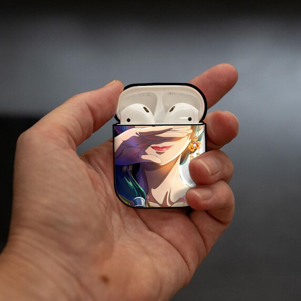 薬屋のひとりごと The Apothecary Diaries AirPods 第2世代保護ケース ハードシェル ブラック 耐衝撃・防指紋・カラビナ付き