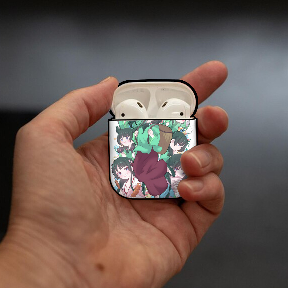 薬屋のひとりごと The Apothecary Diaries AirPods 第2世代保護ケース ハードシェル ブラック 耐衝撃・防指紋・カラビナ付き
