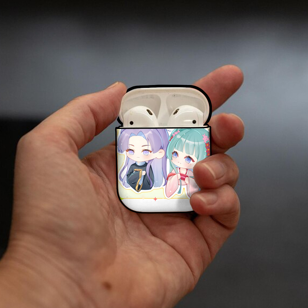 薬屋のひとりごと The Apothecary Diaries AirPods 第2世代保護ケース ハードシェル ブラック 耐衝撃・防指紋・カラビナ付き