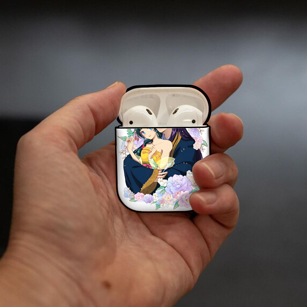 薬屋のひとりごと The Apothecary Diaries AirPods 第2世代保護ケース ハードシェル ブラック 耐衝撃・防指紋・カラビナ付き