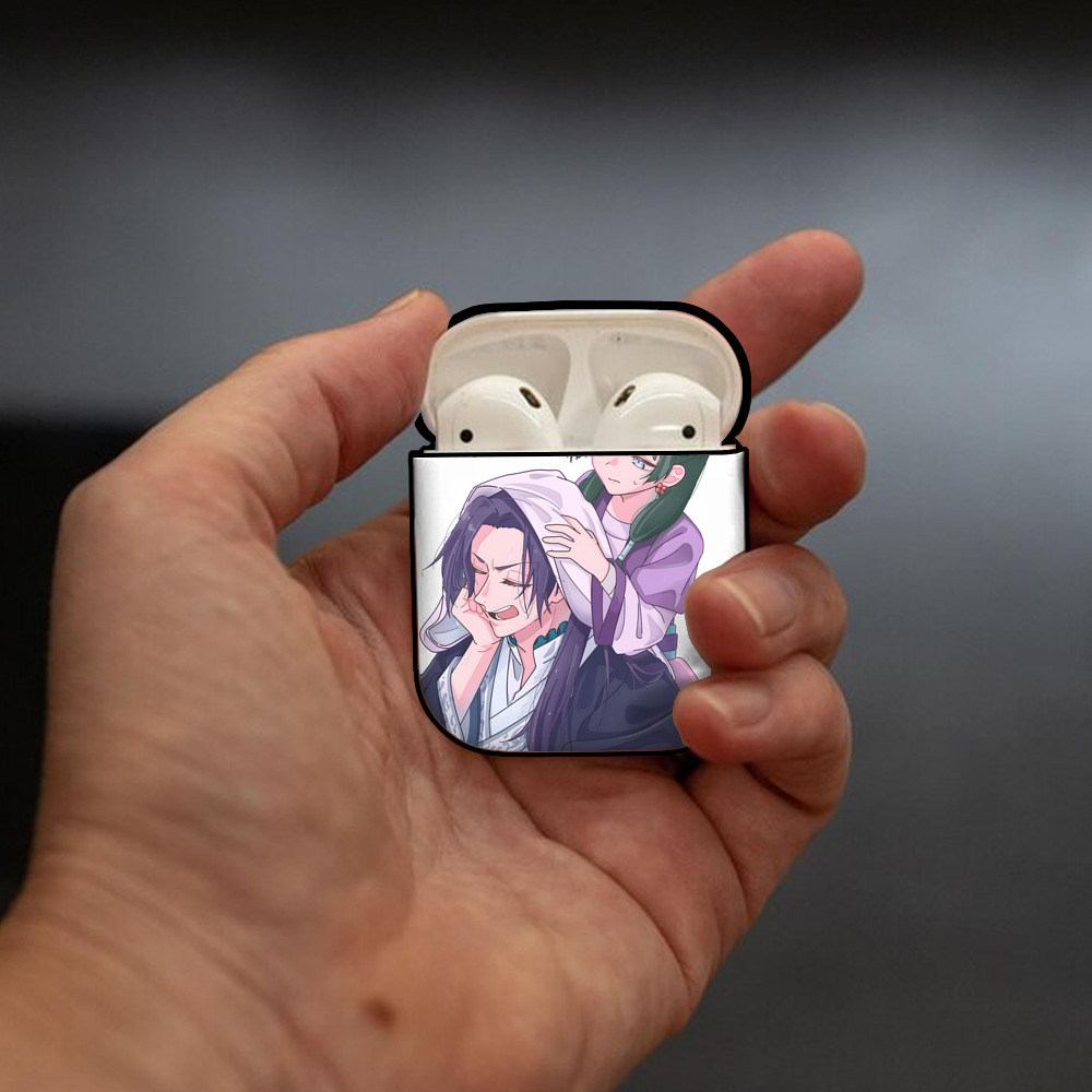 薬屋のひとりごと The Apothecary Diaries AirPods 第2世代保護ケース ハードシェル ブラック 耐衝撃・防指紋・カラビナ付き