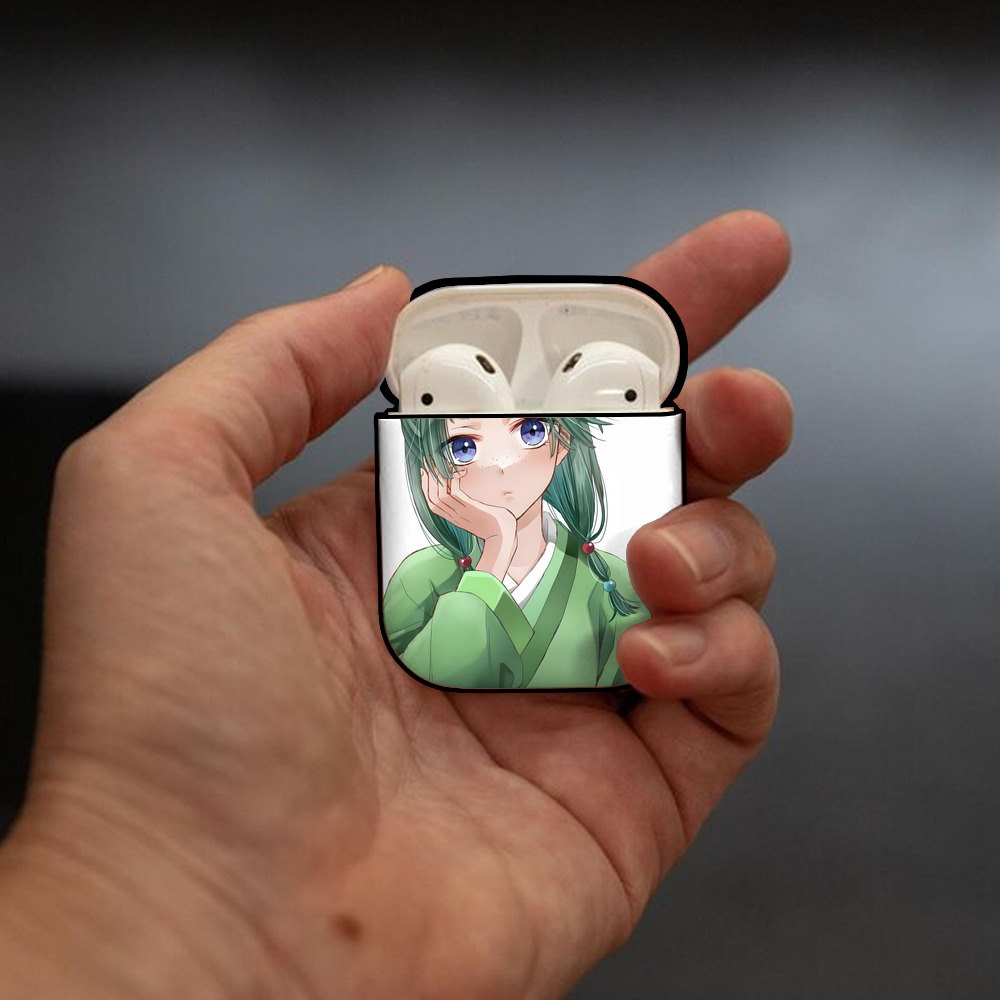 薬屋のひとりごと The Apothecary Diaries AirPods 第2世代保護ケース ハードシェル ブラック 耐衝撃・防指紋・カラビナ付き