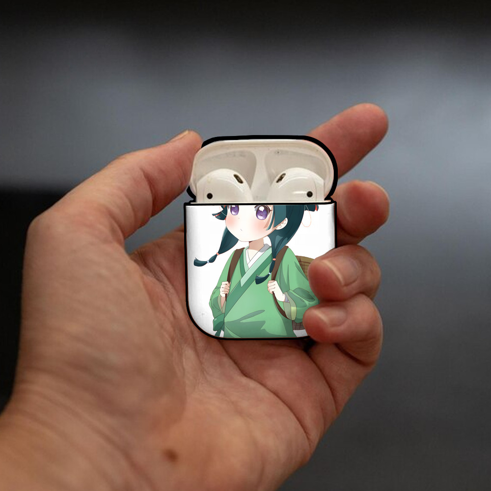 薬屋のひとりごと The Apothecary Diaries AirPods 第2世代保護ケース ハードシェル ブラック 耐衝撃・防指紋・カラビナ付き