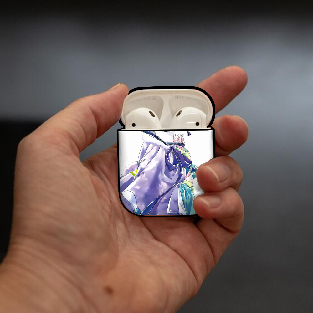 薬屋のひとりごと The Apothecary Diaries AirPods 第2世代保護ケース ハードシェル ブラック 耐衝撃・防指紋・カラビナ付き