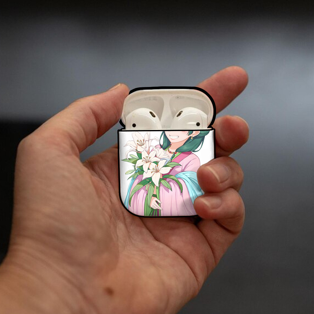薬屋のひとりごと The Apothecary Diaries AirPods 第2世代保護ケース ハードシェル ブラック 耐衝撃・防指紋・カラビナ付き