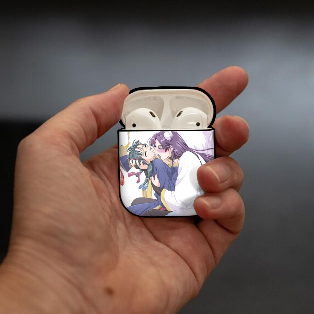 薬屋のひとりごと The Apothecary Diaries AirPods 第2世代保護ケース ハードシェル ブラック 耐衝撃・防指紋・カラビナ付き