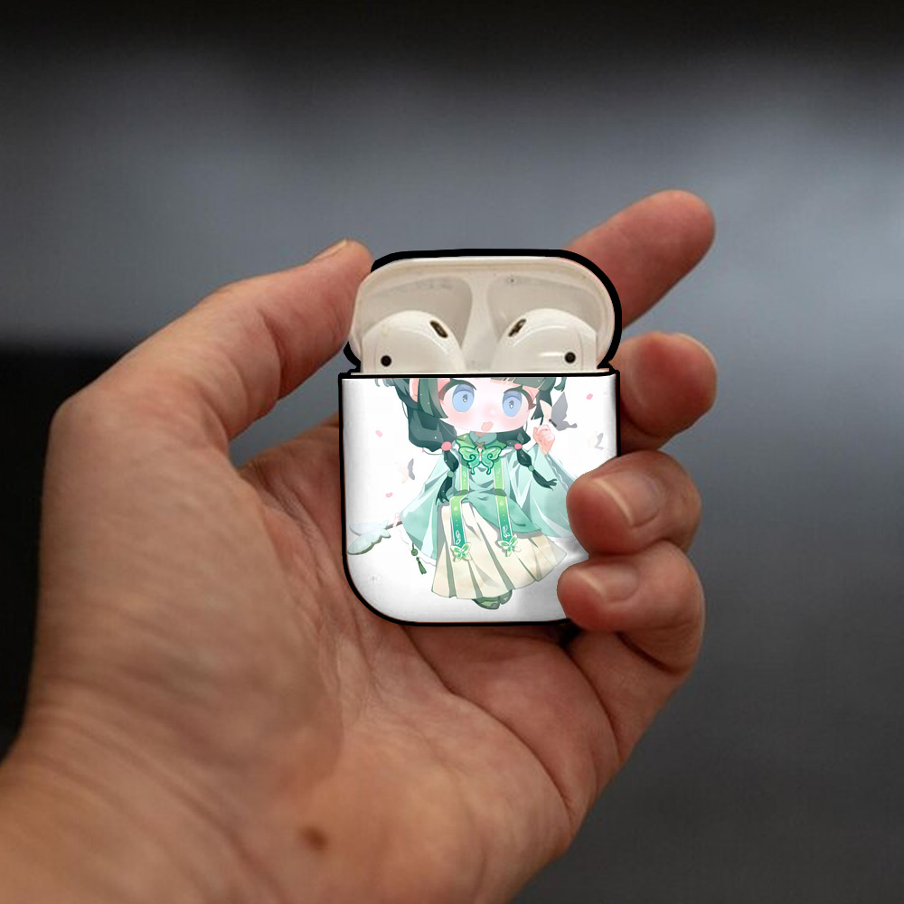 薬屋のひとりごと The Apothecary Diaries AirPods 第2世代保護ケース ハードシェル ブラック 耐衝撃・防指紋・カラビナ付き