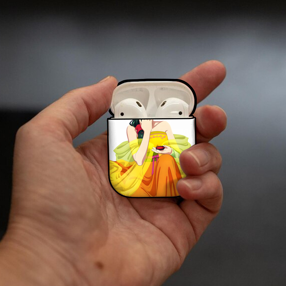 薬屋のひとりごと The Apothecary Diaries AirPods 第2世代保護ケース ハードシェル ブラック 耐衝撃・防指紋・カラビナ付き