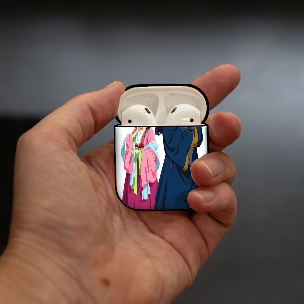 薬屋のひとりごと The Apothecary Diaries AirPods 第2世代保護ケース ハードシェル ブラック 耐衝撃・防指紋・カラビナ付き
