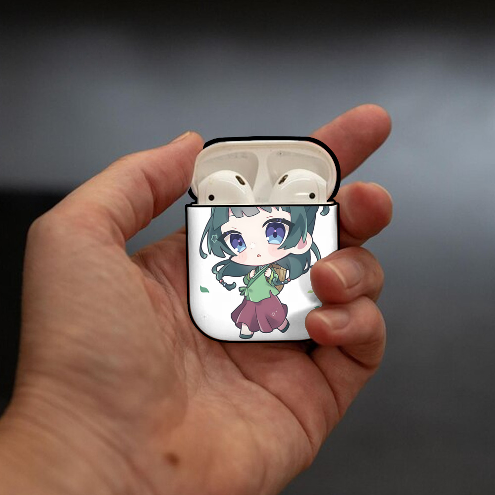 薬屋のひとりごと The Apothecary Diaries AirPods 第2世代保護ケース ハードシェル ブラック 耐衝撃・防指紋・カラビナ付き