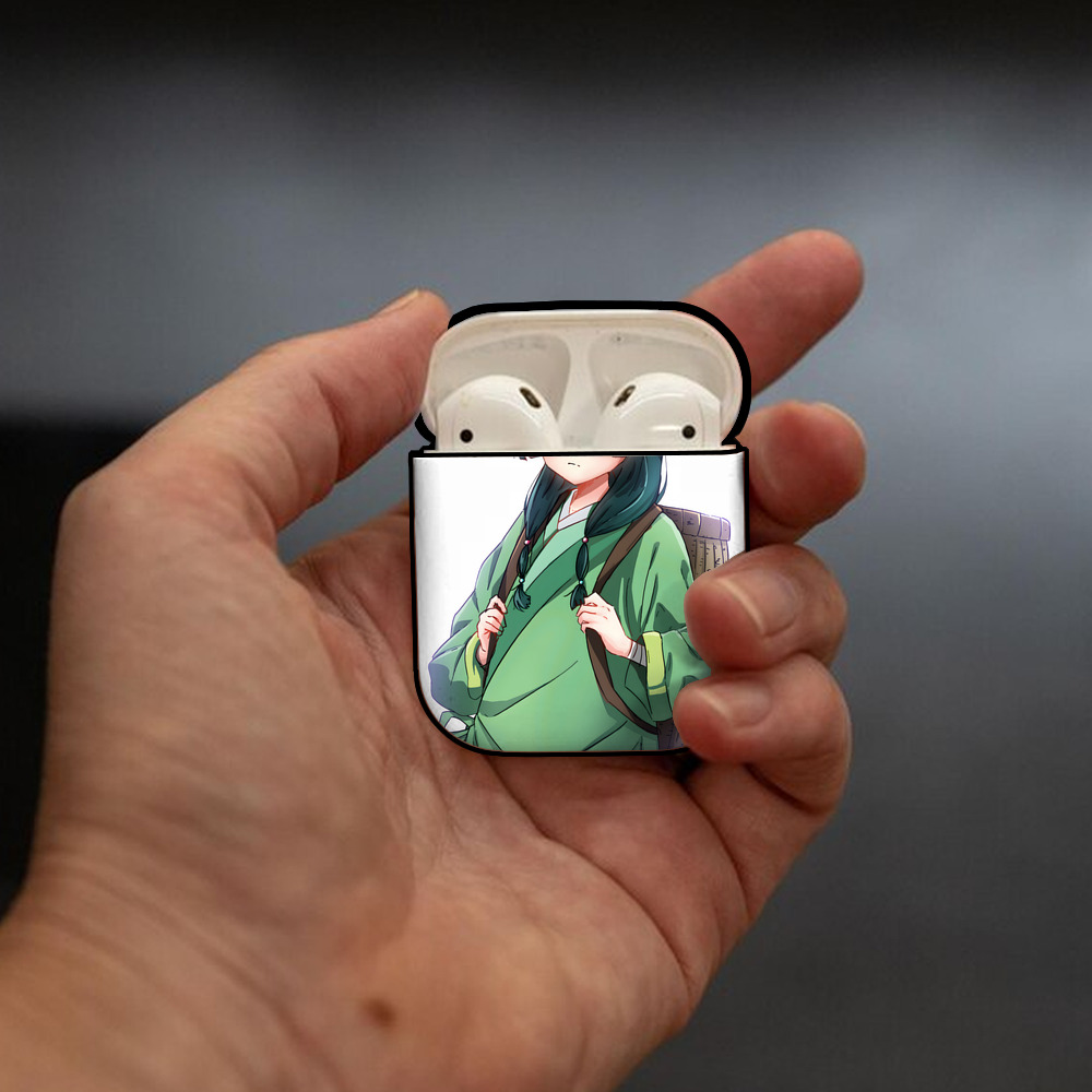薬屋のひとりごと The Apothecary Diaries AirPods 第2世代保護ケース ハードシェル ブラック 耐衝撃・防指紋・カラビナ付き