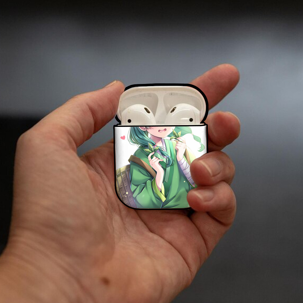 薬屋のひとりごと The Apothecary Diaries AirPods 第2世代保護ケース ハードシェル ブラック 耐衝撃・防指紋・カラビナ付き
