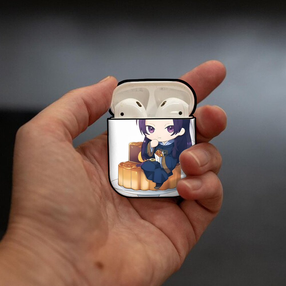 薬屋のひとりごと The Apothecary Diaries AirPods 第2世代保護ケース ハードシェル ブラック 耐衝撃・防指紋・カラビナ付き