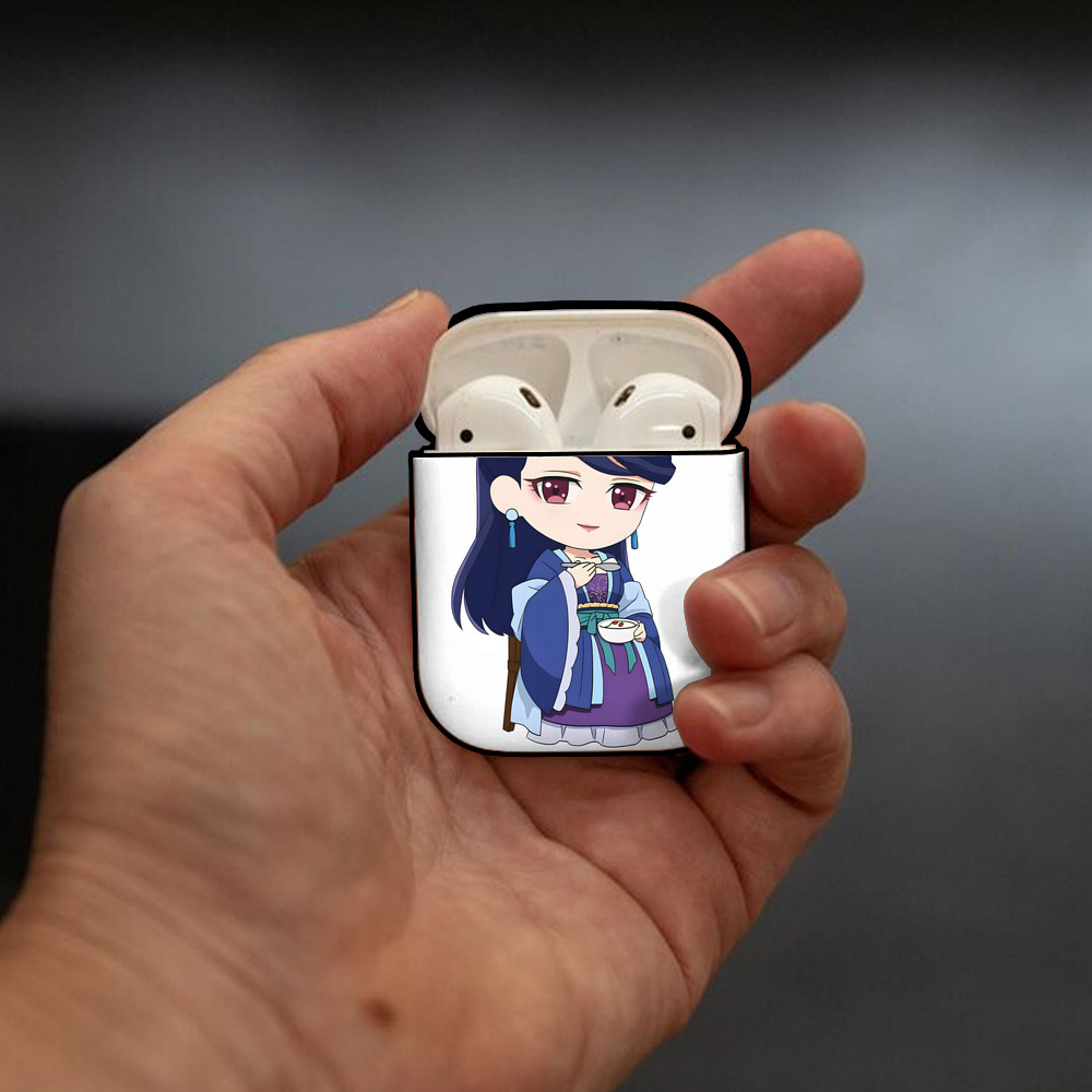 薬屋のひとりごと The Apothecary Diaries AirPods 第2世代保護ケース ハードシェル ブラック 耐衝撃・防指紋・カラビナ付き