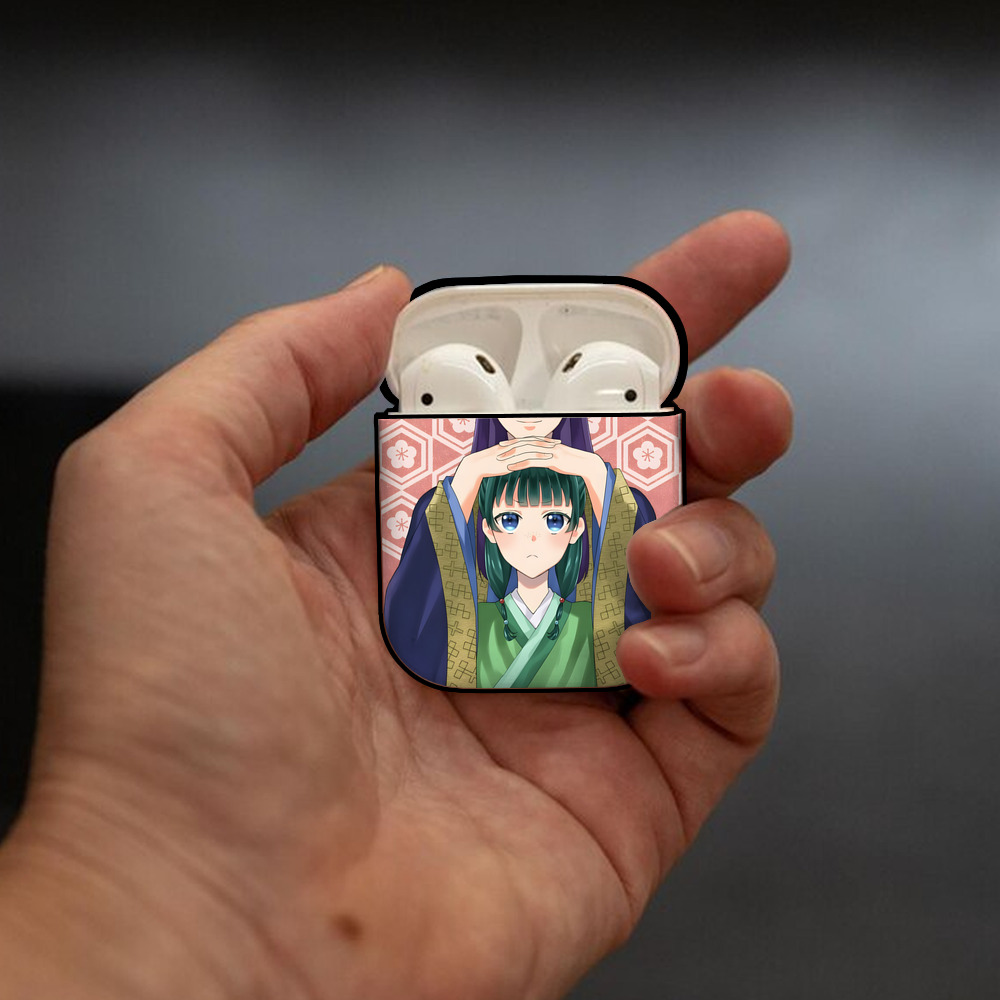薬屋のひとりごと The Apothecary Diaries AirPods 第2世代保護ケース ハードシェル ブラック 耐衝撃・防指紋・カラビナ付き