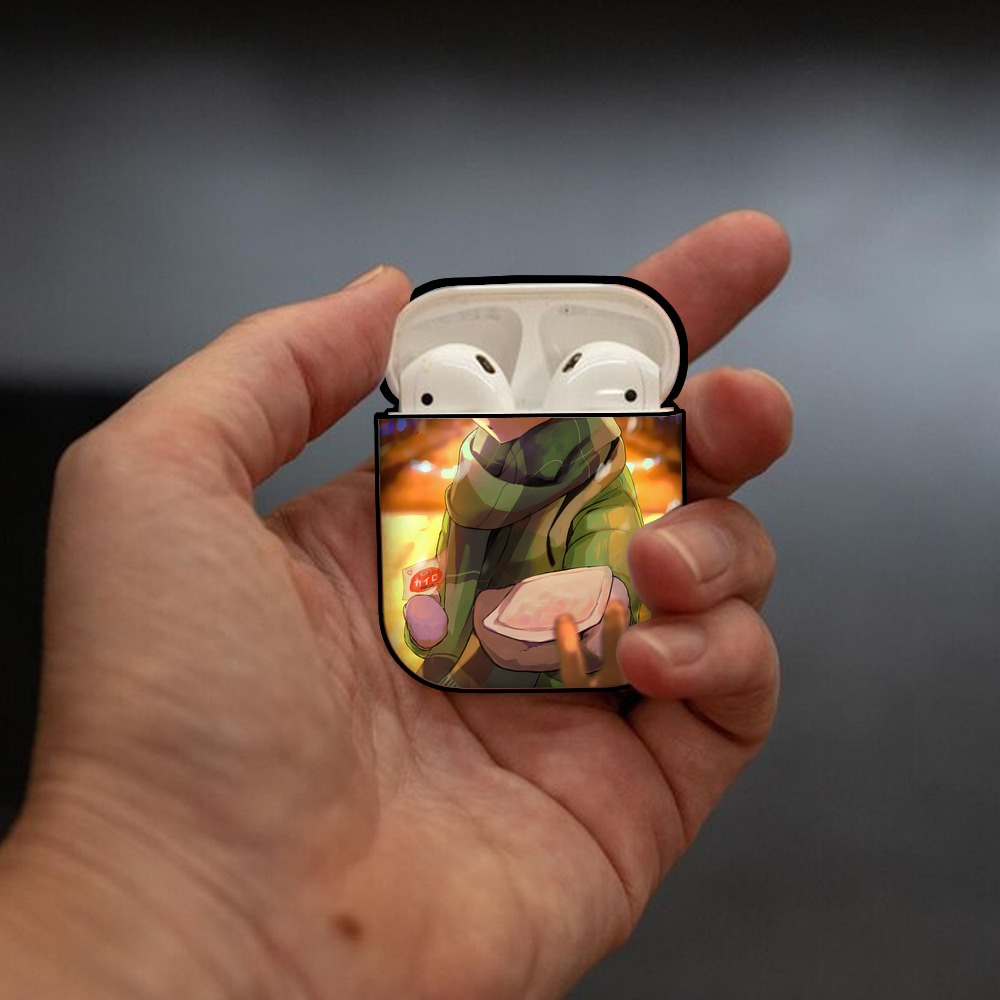 薬屋のひとりごと The Apothecary Diaries AirPods 第2世代保護ケース ハードシェル ブラック 耐衝撃・防指紋・カラビナ付き