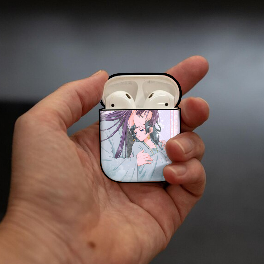 薬屋のひとりごと The Apothecary Diaries AirPods 第2世代保護ケース ハードシェル ブラック 耐衝撃・防指紋・カラビナ付き