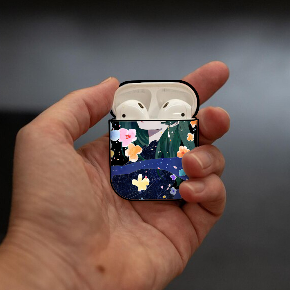 薬屋のひとりごと The Apothecary Diaries AirPods 第2世代保護ケース ハードシェル ブラック 耐衝撃・防指紋・カラビナ付き