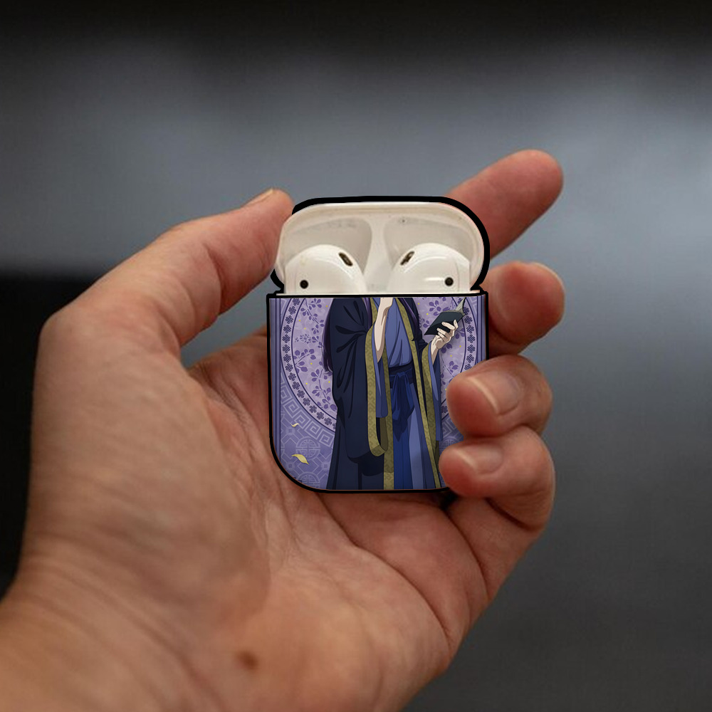 薬屋のひとりごと The Apothecary Diaries AirPods 第2世代保護ケース ハードシェル ブラック 耐衝撃・防指紋・カラビナ付き