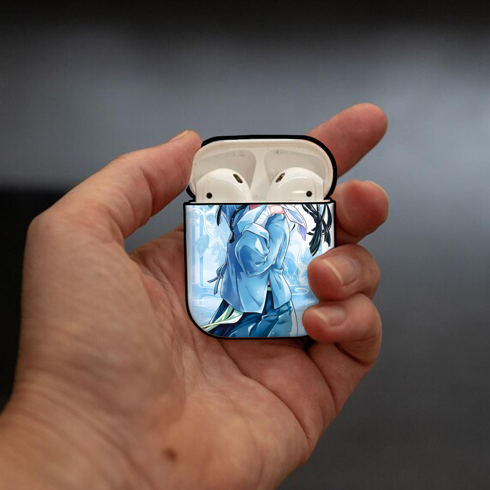 薬屋のひとりごと The Apothecary Diaries AirPods 第2世代保護ケース ハードシェル ブラック 耐衝撃・防指紋・カラビナ付き