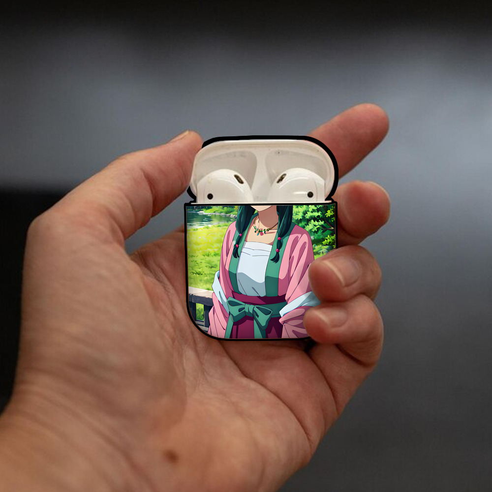 薬屋のひとりごと The Apothecary Diaries AirPods 第2世代保護ケース ハードシェル ブラック 耐衝撃・防指紋・カラビナ付き